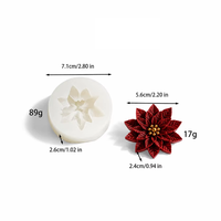 Moule en silicone pour fondant, idéal pour la décoration de gâteaux et la pâtisserie au chocolat (fleurs de Noël et feuilles de houx), qualité alimentaire