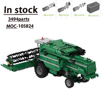 Moissonneuse-batteuse MOC-105824, camion télécommandé, modèle technique, ensemble de blocs de construction, jouet électronique, cadeau de Noël pour enfants, 3494 pièces/ensemble