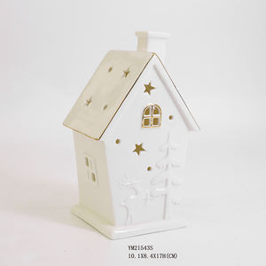 Decoración Navideña de Cerámica Blanca Personalizada con Forma de Casa, Decoración para el Hogar - Product Image 4