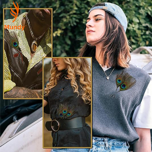Pin de Solapa con Plumas de Pavo Real Hecho a Mano <span class=keywords><strong>para</strong></span> Fiestas, Nochevieja, Acción de Gracias, Brunch de Pascua, Disfraces de Halloween, Día de San Patricio - Product Image 6