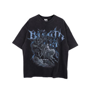 Camiseta de calle de peso pesado con logotipo e imagen Camisetas de algodón de gran tamaño personalizadas para hombres Impresión de camisetas por sublimación - Product Image 1