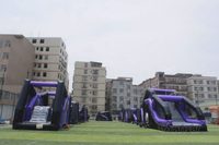 Xtreme Adrenaline Run Parcours d'obstacles en plein air Maison de rebond gonflable Cours de saut Jeux de sport interactifs gonflables pour adultes