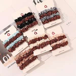 Juego de 4 coleteros de satén con tarjeta de embalaje, banda elástica para el pelo, sujeta coletas - Product Image 5