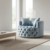 Ensemble de 2 fauteuils Chesterfield en velours, fauteuils de salon surdimensionnés, fauteuils rembourrés pour salon, vente en gros