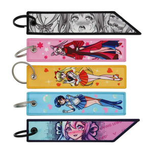 Sublimation Embroidery Keychain Merrow Border Iron <strong>on</strong> Embroidered Patch With <strong>Keyring</strong> for Garments Custom Woven Key Tag - Product Image 4