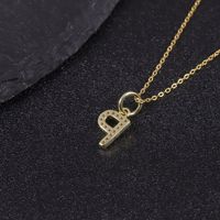 Collier élégant personnalisé en argent sterling S925 incrusté de moissanite, style punk, chaîne câble, alphabet anglais doré à 26 lettres, P