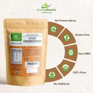 Poudre de cannelle de Ceylan biologique véritable, de qualité supérieure, économique, certifiée, en vrac - Product Image 3
