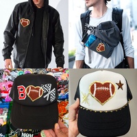 Écusson de broderie avec logo d'équipe de football personnalisé Écusson d'insigne d'applique de broderie en chenille pour vêtements, chapeaux, casquettes de sport de baseball