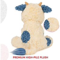 Peluches de vache prêtes à la vente, adorables peluches de vache crème et bleues