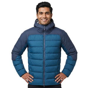 Veste matelassée à capuche en nylon de haute qualité pour hommes Vestes matelassées à fermeture éclair pour l'hiver Manteau ample à logo personnalisé pour hommes - Product Image 1