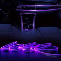 Lampe d'ambiance RGB USB pour l'intérieur de la voiture, 1m/2m/3m/4m/5m, bande lumineuse pour les fentes de porte