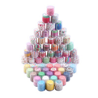 Gobelets en papier jetables pour desserts de Noël, résistants à l'huile, pour muffins et gâteaux, doublures et emballages en papier couché