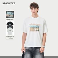 T-shirt Homme Oversize à Épaules Tombantes Manches Courtes Coupe Ample Streetwear Noir Blanc Couleur Unie T-shirts Graphiques pour Hommes
