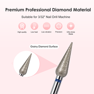 Punte per Trapano per Unghie di Alta Qualità con Diamante, Punte per Pulizia Cuticole 2.35mm per Manicure e Pedicure, Rimozione Cuticole - Product Image 5