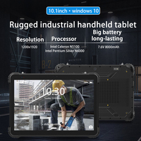Tableta Robusta con Windows de 10 Pulgadas, 8 GB de RAM, N5100/N6000, con Escáner de Código de Barras, Tableta Robusta con Windows 10 Pro