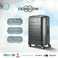 Valise rigide en PP de style rétro classique avec serrure TSA, design élégant et durable, roues pivotantes à 360 degrés