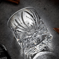 Verres à whisky de luxe en cristal de haute qualité, gravés à la main et embossés, pour bar et spiritueux
