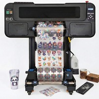 Printer UV DTF A3 Dual I1600 Printhead Laris Manis, Mesin Laminasi Otomatis, Printer Label Kristal UV