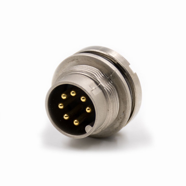 Electrical 7pin IP67 Brass Contact Copper Housing Automotive Industrial Solder Socket Back Mount M16 Connector