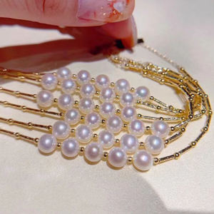 Ngọc Trai Nước Ngọt Thật 18k Vàng Nguyên Chất Nguyên Chất Vintage AAA Cấp Trắng Vòng Tay Mỹ Trang Sức Tiệc Cưới Quà Tặng Giáng Sinh - Product Image 3