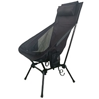 Chaise de plage pliante portable et légère personnalisée à dossier haut pour le camping et l'équipement de plein air avec sac à dos réglable pour les pique-niques de pêche