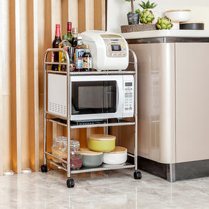 Étagère de cuisine en acier inoxydable bon marché pour le coin de la maison, organisateur pour <span class=keywords><strong>micro</strong></span>-ondes - Product Image 3