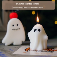 Bougies d'Halloween Transfrontalières : Cadeaux d'Aromathérapie Créatifs, Décorations Artisanales en Cire de Soja, Bougies Parfumées en Forme de Citrouille et de Fantôme pour la Maison