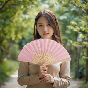 Custom Printed Logo Folding Hand Fan Personalized Wood Paper Classic Home Decoration Business <b>Gift</b> Party Souvenir Painting - Product Image 1