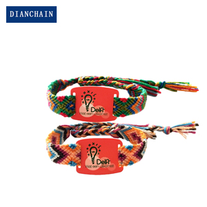 Handmade Dệt Điều Chỉnh Đầy Màu Sắc Wristband Với In PVC <span class=keywords><strong>NFC</strong></span> <span class=keywords><strong>Tag</strong></span> Để Nhận Dạng - Product Image 4