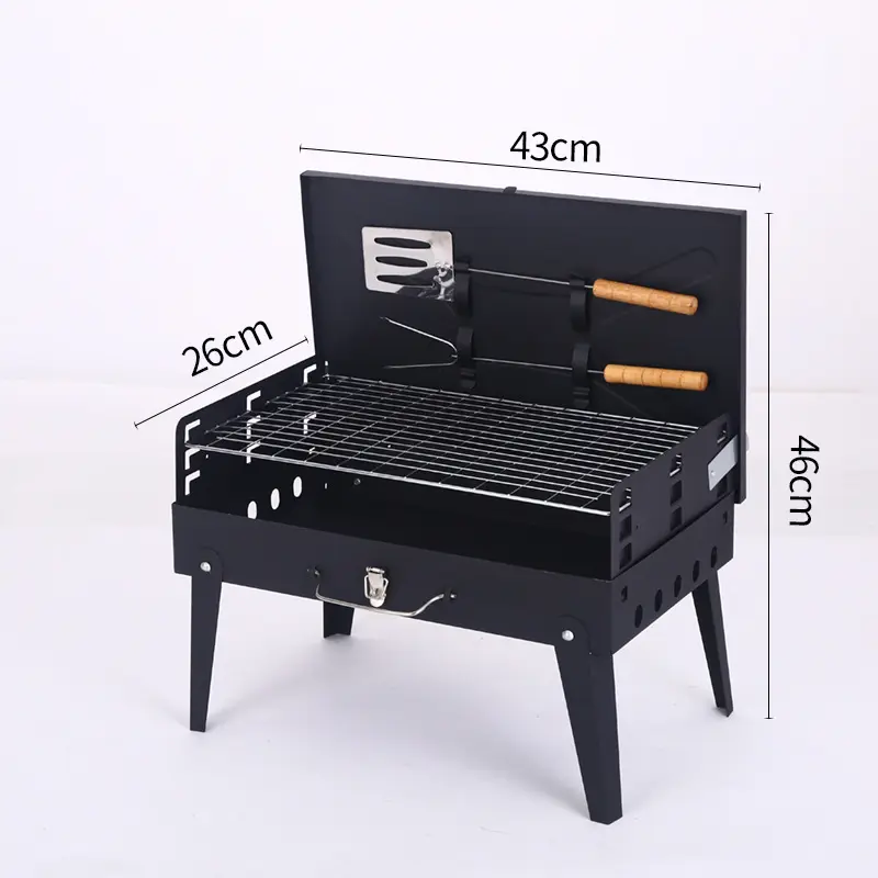 Barbecue extérieur Pliant Notebook Charcoal Barbecue Grill Portable Pliable Table BBQ Grill