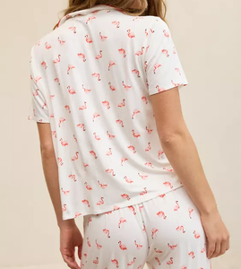 wholesales custom Long Sleeve Print Cotton Pyjamas Sets Elastic Waist pants Women Bamboo Pajamas Loungewear Women Set - Product Image 2