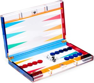 15 Inch Backgammon Set For Adults - Portable Travel Board Game With Faux Leather Case, Complete Set - View #9