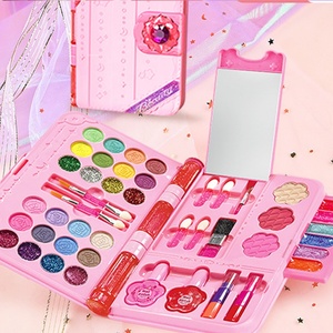 Fashion Portable Makeup <b>Box</b> Cosmetics Set Beauty <b>Toys</b> Kids Birthday Gifts Painting Makeup Special Washable - Product Image 5
