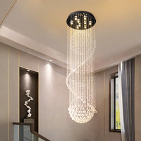 Lustre en cristal moderne de luxe, grand luminaire suspendu long pour plafond haut, escalier, hall d'hôtel, villa, design personnalisé