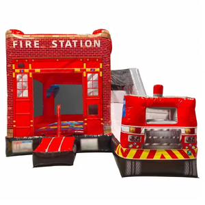 Fire Station Dry <b>Inflatable</b> Combo Bounce <b>House</b> Rescue Theme Play Center Commercial Grade PVC Children Entertainment - Product Image 1