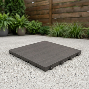 Piastrella per Pavimentazione in PP 40x40cm Effetto Legno E40lm per Uso Interno/Esterno con Scanalature FERX.95439 - Product Image 2