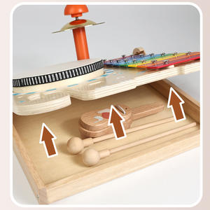 Juguetes Montessori de Madera, Soporte Musical Multifuncional con Forma de Elefante, Xilófono, Sonajeros para Bebés, Instrumento de Percusión, Juguete Musical Montessori - Product Image 3