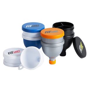 Funil para Suplemento de Proteína com Chaveiro 2 em 1, Garrafa de 120ml com Caixa para Comprimidos - Product Image 1