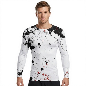 Camiseta de compresión de poliéster de secado rápido con estampado por sublimación de manga larga para hombre, ropa de combate, camiseta de entrenamiento unisex. - Product Image 1