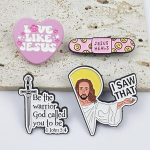 欧美英语字母系列个性化卡通人物金属胸针爱心创可贴金属工艺品 - Product Image 5