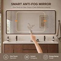 Ensemble de meubles de salle de bain mural en bois massif style ferme moderne 2026 Juerte OEM avec lavabo en céramique, table complète et miroir LED argenté