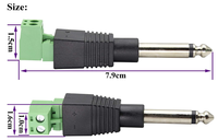 6.35mm (1/4 ") TS Mono mâle à 2 broches/voies femelles Boulon Bornes à vis AUX Audio Microphone