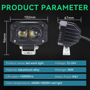 Luci di guida antinebbia ausiliarie per Moto Ip68 impermeabili 3000K 6000K 30W Angel Devil Eyes Led lampada da lavoro Moto - Product Image 3