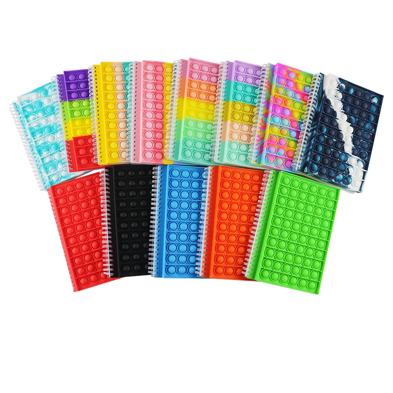 2022 дюймовая нажимная Крышка для пальцев, блокноты A5, силиконовый сенсорный антистресс, расслабляющий фиджет-блокнот с пузырьковым покрытием, блокноты