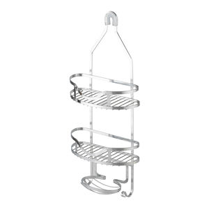 Estante de Almacenamiento para Ducha de Baño, de Acero Inoxidable, Montado en la Pared sin Perforaciones, Impermeable, de Doble Nivel, Organizador de Toallas - Product Image 4