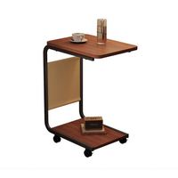 Table de Chevet Mobile sur Roulettes en Noyer Naturel Noir et Blanc pour Chambre et Balcon – Idéale pour le Dropshipping