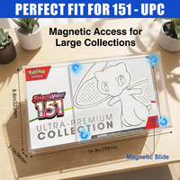 Présentoir de bureau en acrylique pour boîte de rangement de cartes polie, recyclable, anti-UV et anti-poussière avec couvercle magnétique pour paquets de boosters Pokémon