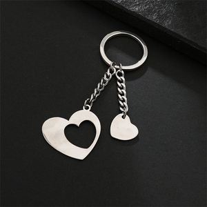 Porte-clés Cœur en Acier Inoxydable Vierge pour Couple 2026, Gravure Laser Personnalisée du Nom et de la Photo, DIY - Product Image 2