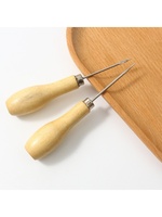 Aiguille à coudre manuelle portable en bois robuste pour réparation de chaussures, outil DIY simple pour percer les pneus