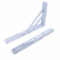Supports d'étagère pliants robustes Sondoly - Supports d'étagère pliants triangulaires en métal noir très résistants pour table et banc, 8 pouces